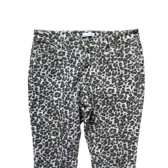 LOFT Curvy Skinny Jeans Pants Leopard Print 6 32/14 - Picture 5 of 8